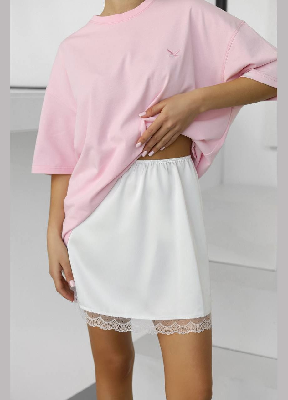 Спідниця міні сатинова з гіпюром Україна (329754048)