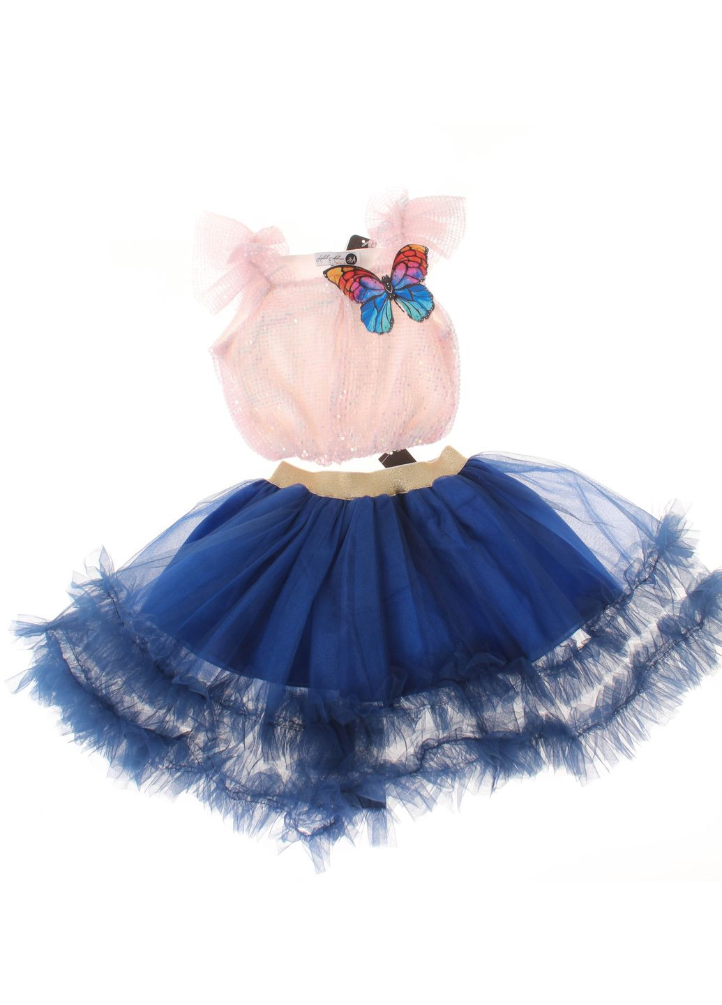 Розовый летний майка + юбка m 67 и ярко синий HA