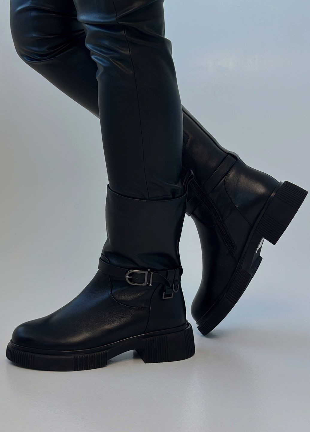 Черные зимние полусапоги женские зимние URBAN TRACE