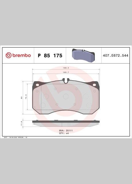 Колодка Brembo (365243669)