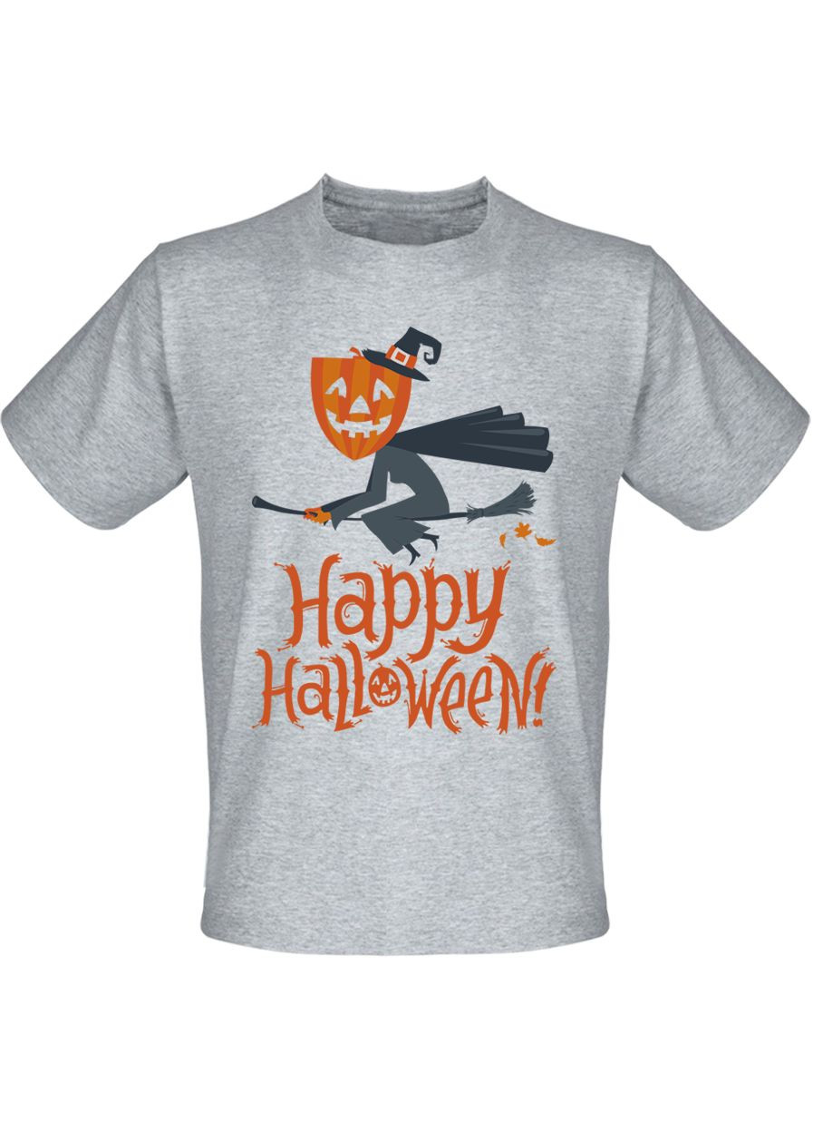 Сіра футболка happy halloween (меланж) Fat Cat