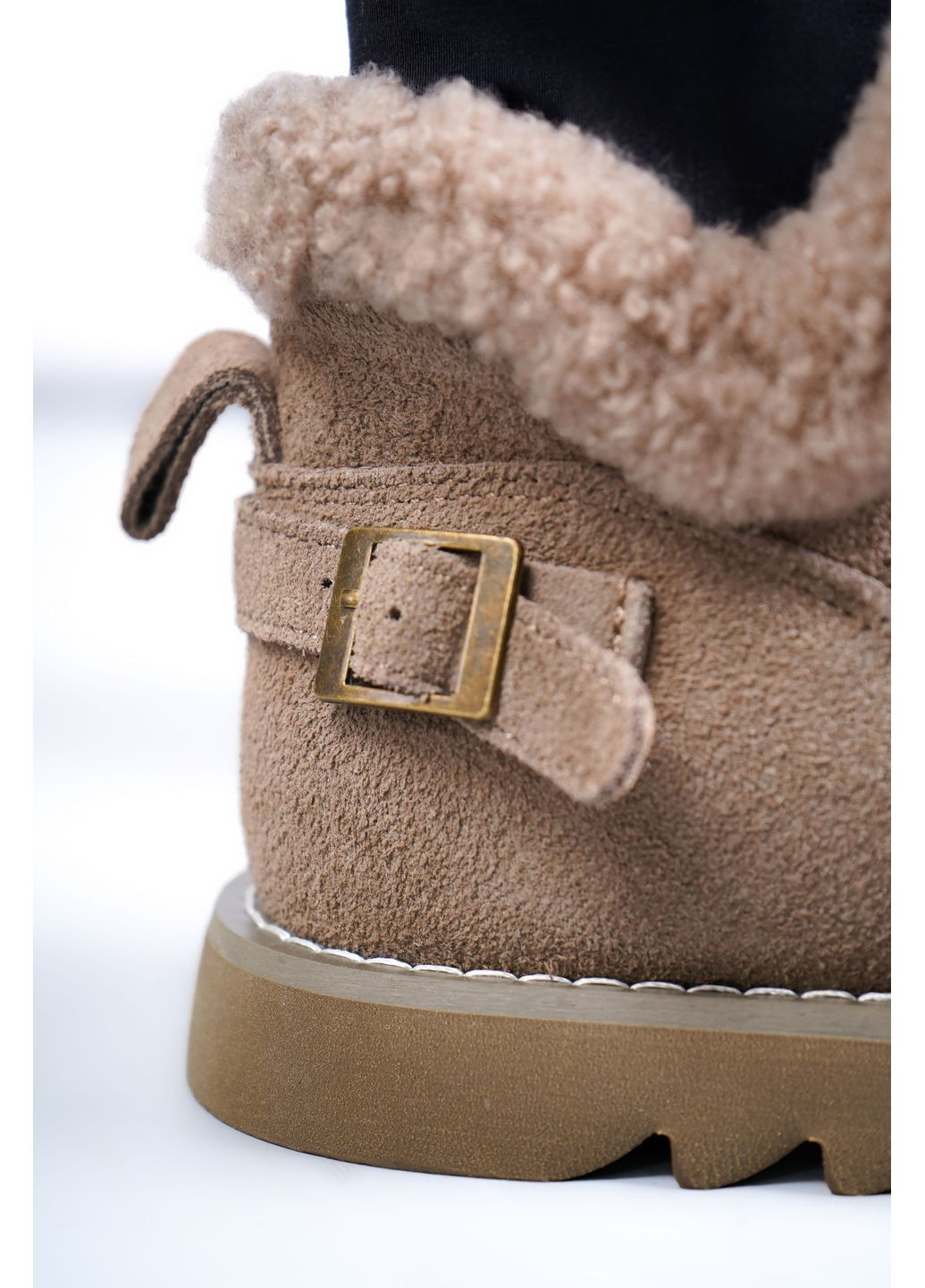 Угги женские V8A80057-3M натуральная замша бежевые 346637 Where Uwear (365776526)