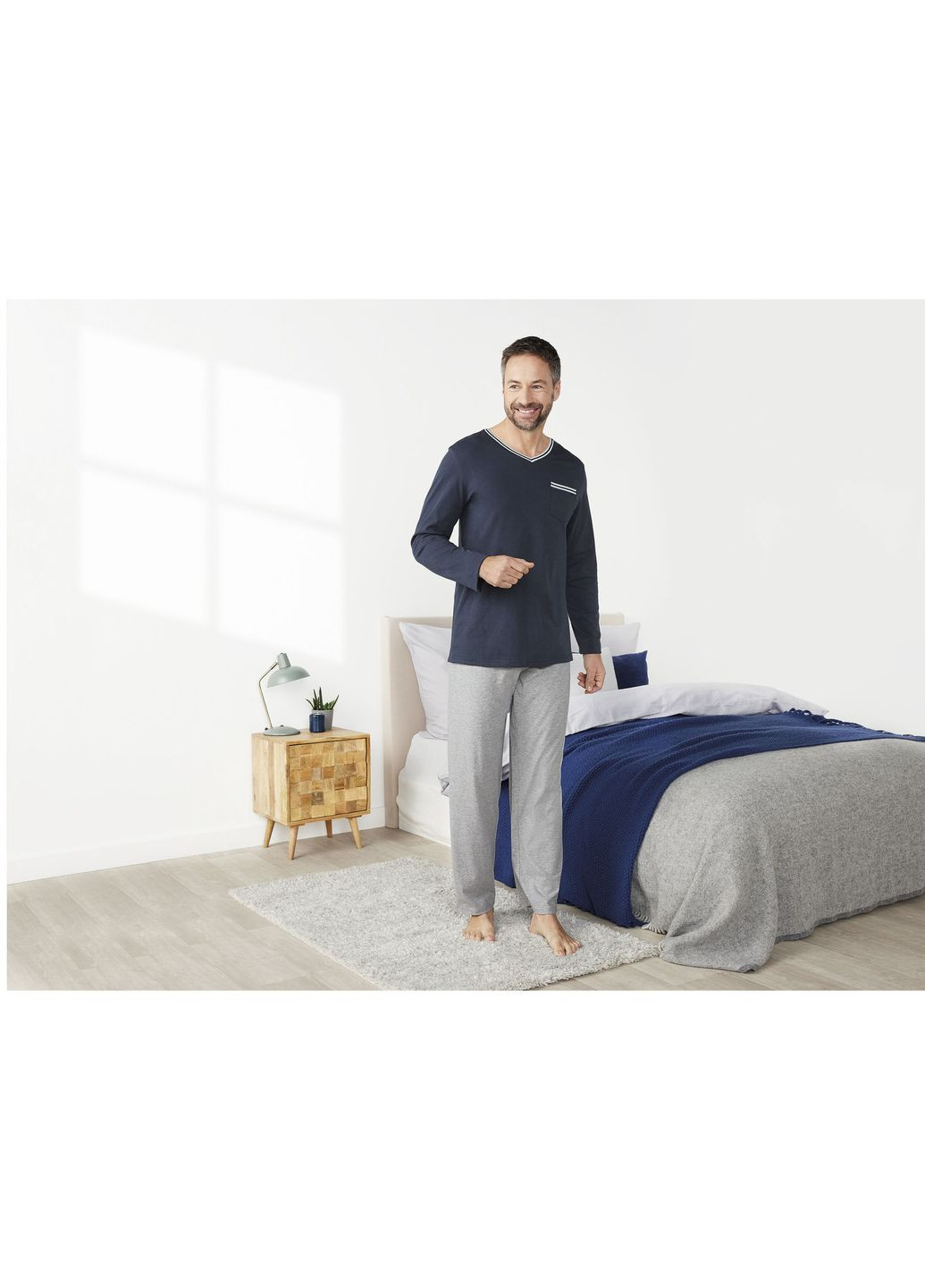 Пижамные брюки хлопковые с карманами для мужчины LIDL 417612 Livergy (369886291)