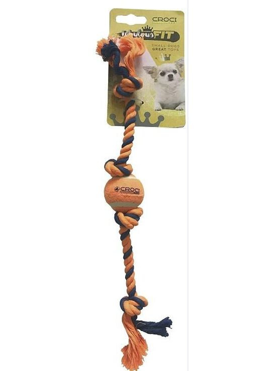Игрушка для мелких собак мини теннисный мяч на канате 16 см (8023222197404) Croci (329994792)