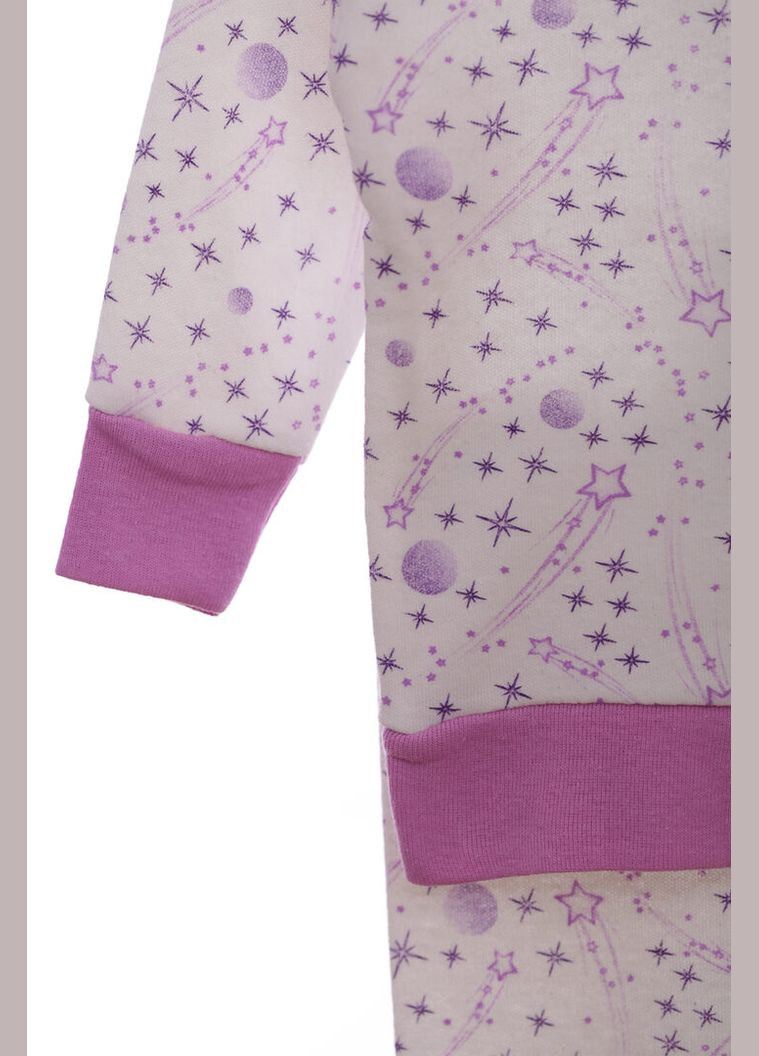 Фиолетовая пижама с длинным рукавом для девочки трикотажная звездочка фиолетовый 86 см (37692) BABYKROHA