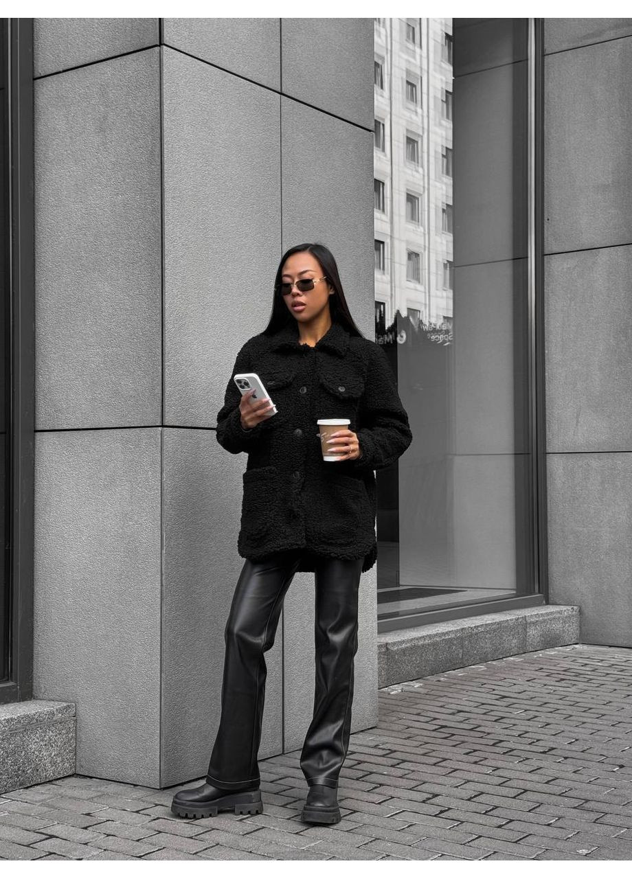 Черная рубашка Україна с длинным рукавом