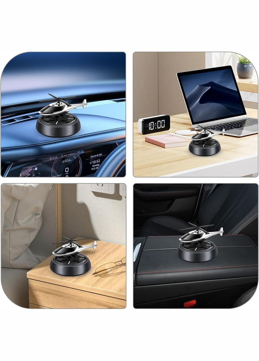 Ароматизатор в автомобіль Гвинтокрил освіжувач повітря в машину на сонячній батареї чорний (R051457) ABS (340112262)