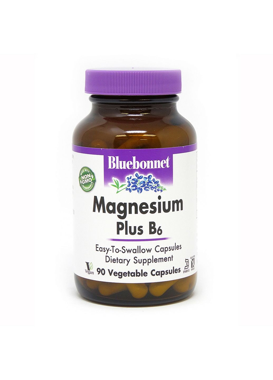 Вітаміни та мінерали Magnesium plus B6, 90 вегакапсул Bluebonnet Nutrition (293340034)