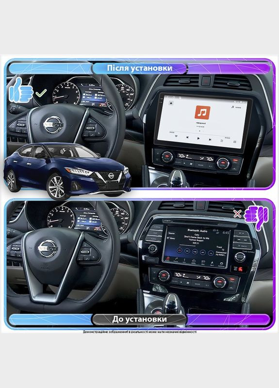 Штатная магнитола 10" для Nissan Maxima VIII (A36) Рестайлинг 2018-н.в. 4/64 QLED CarPlay Prime 4 шт. Lesko (336195606)