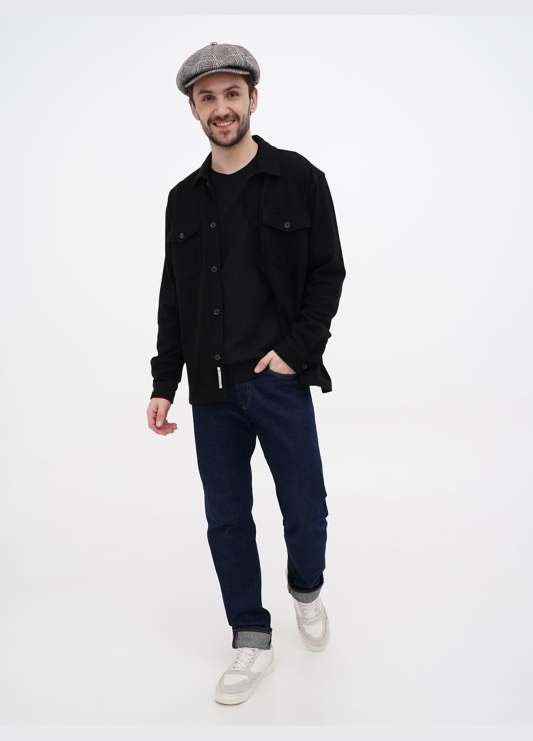 Кепка мужская восьмиклинка шерстяная серая в клетку VECONS Восьмиклинка — додає об'єму та стильності (318530144)