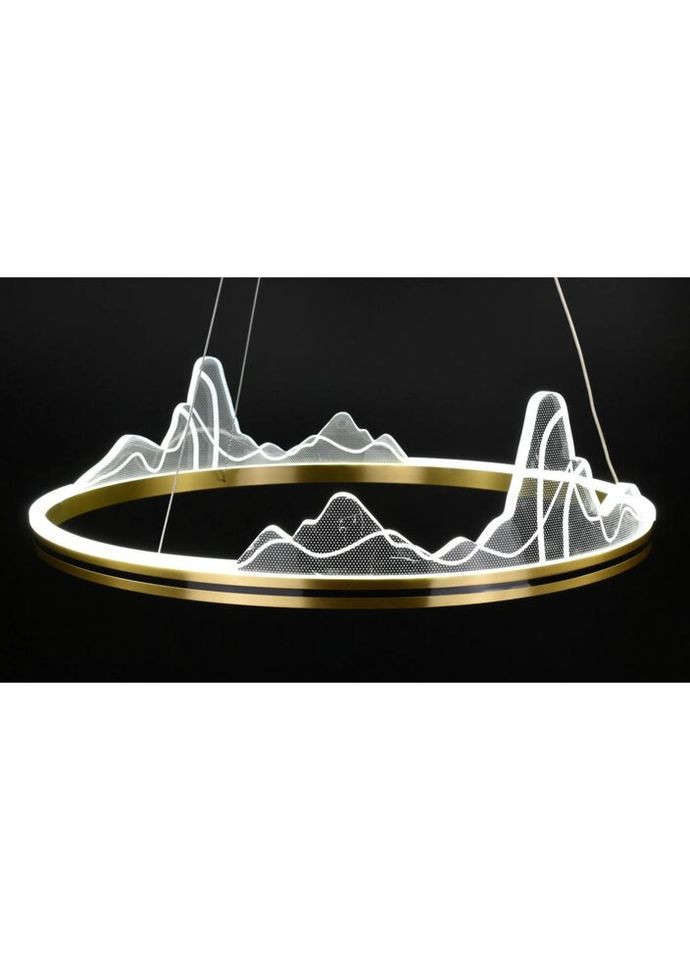 Люстра світлодіодна підвісна LED світильник для квартири на стелю ледве 26895 Латунь 35-150х60х60 см. Sunnysky (324396578)