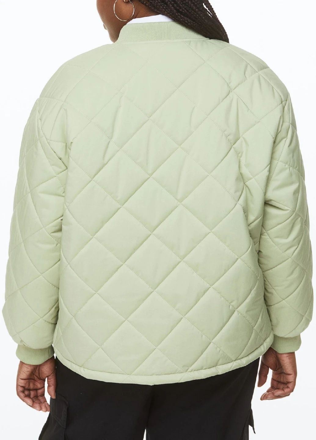 Зеленая демисезонная куртка бомбер H&M