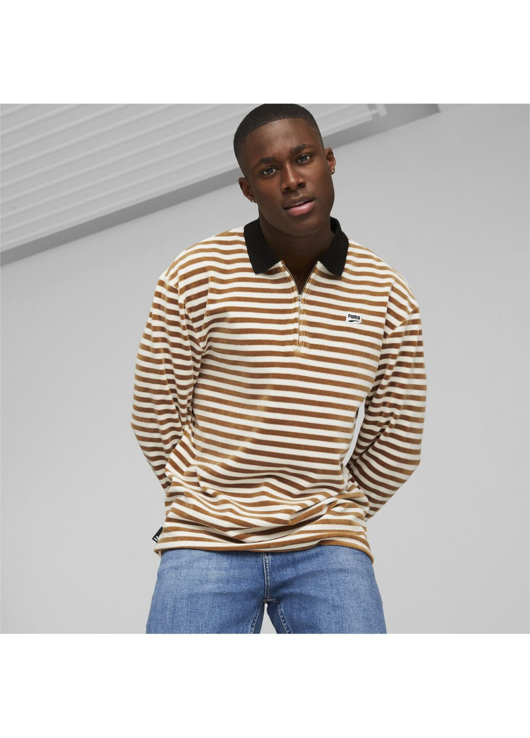 downtown velour long sleeve polo men Puma 278230469