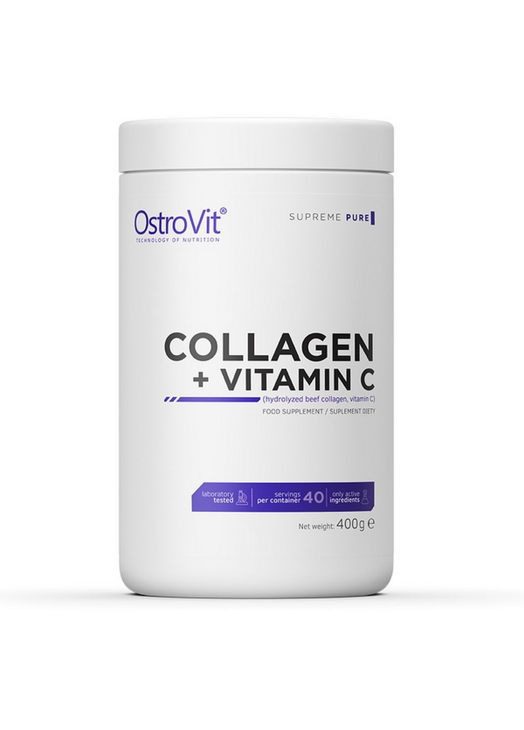 Препарат для суглобів та зв'язок Collagen + Vitamin C, 400 грам Без смаку Ostrovit (293482204)
