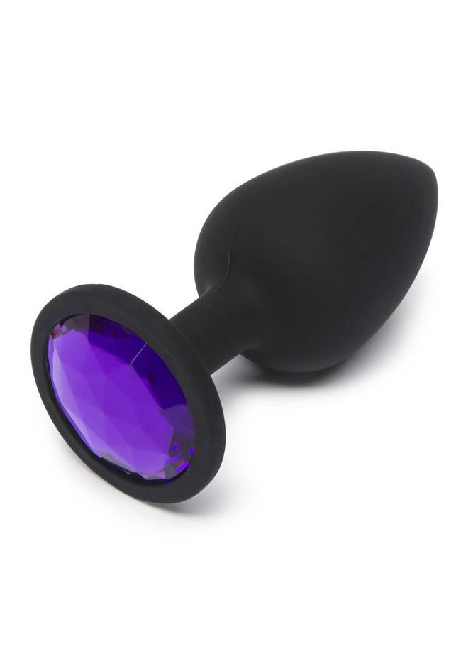 Анальная пробка М 3,5 см Silicon M Crystal средняя силиконовая с камнем No Brand (303898140)