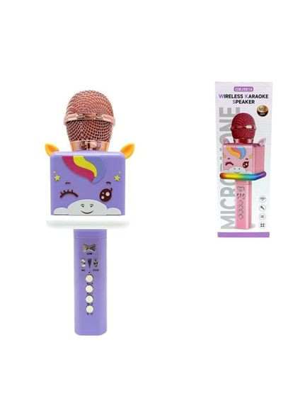 Мікрофон ЄДИНОРІЖКА ФІОЛЕТОВА MIC для дітей для запису звуку та караоке ProDobro (367092818)