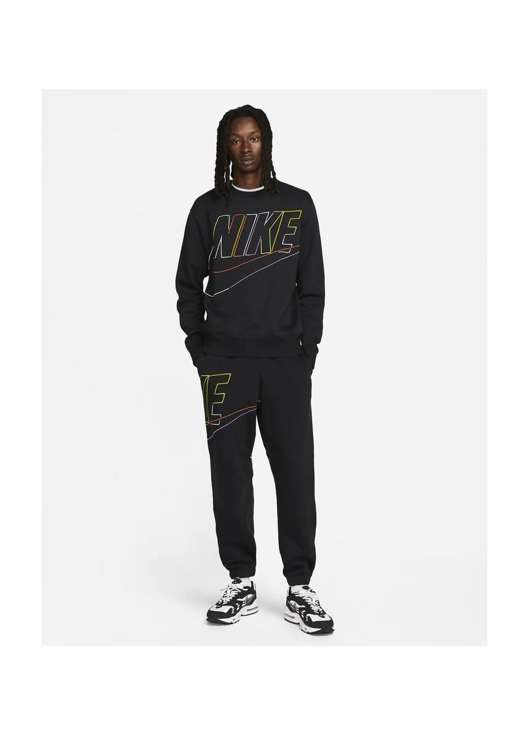 Лонгслів чоловічий Club Fleece+ Black Dx0529-010 Nike (365962560)