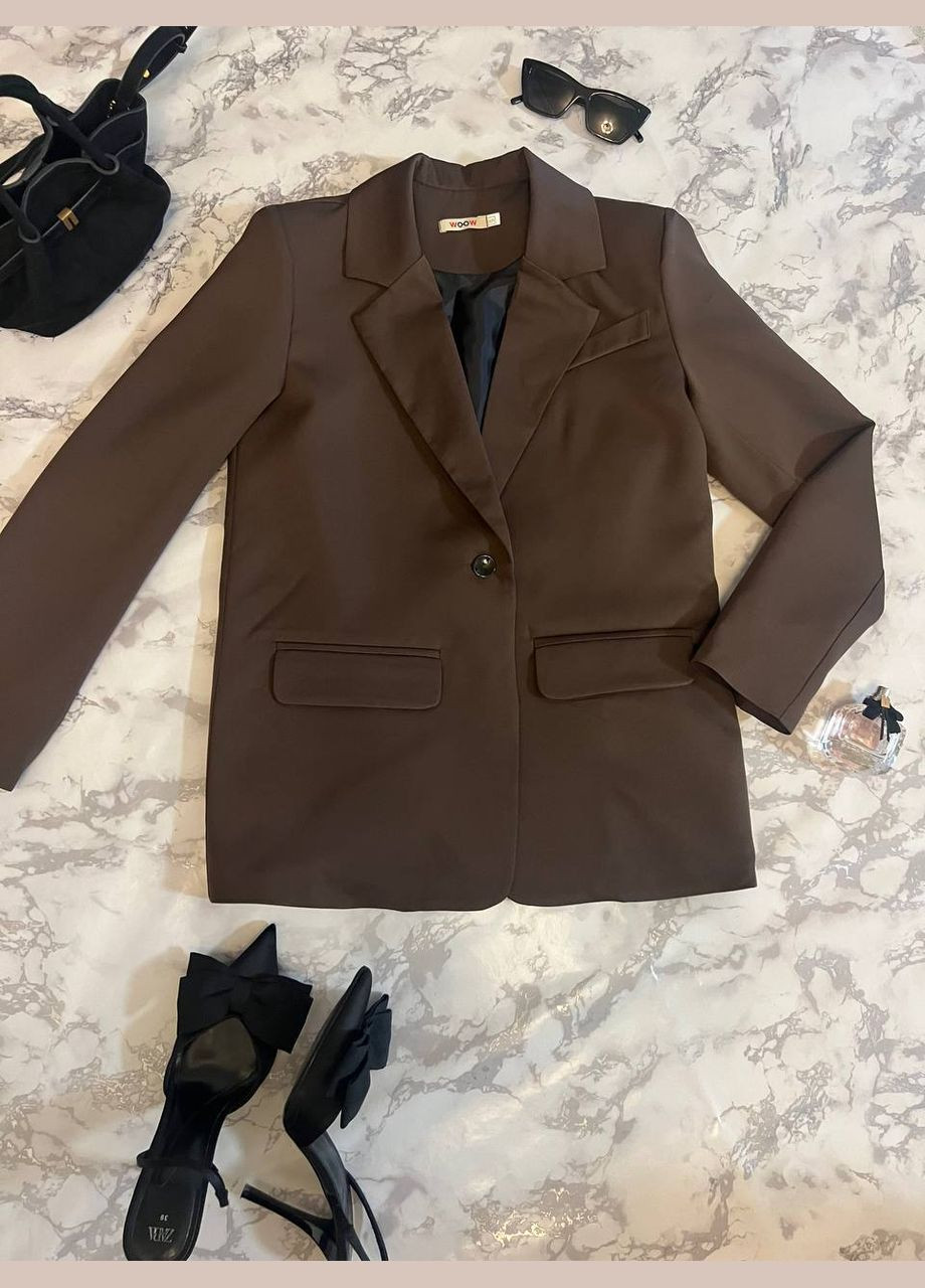 Коричневый женский женский классический пиджак MonCher - всесезон