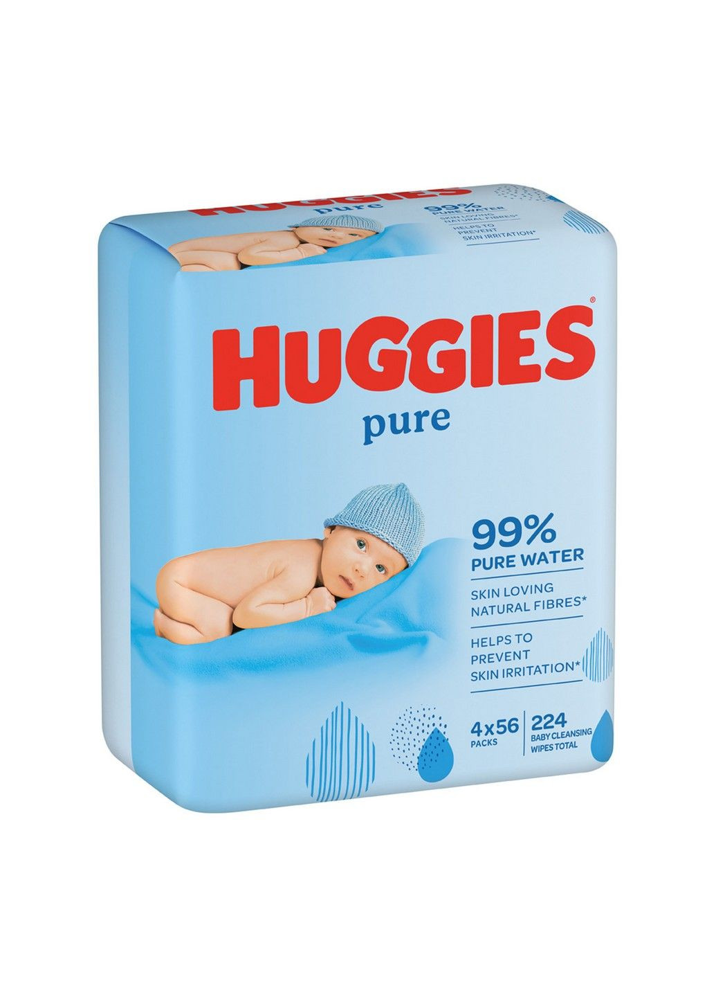 Салфетки влажные Pure 56 х 4 шт Huggies (278048918)