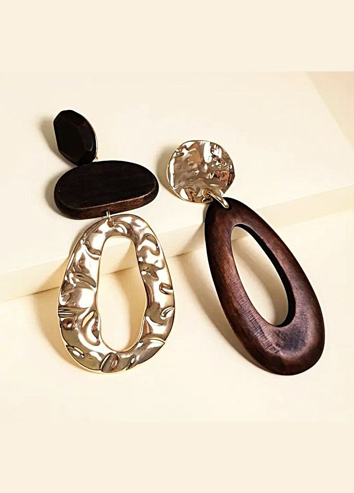 Сережки біжутерія Великі асиметричні No Brand (342116494)