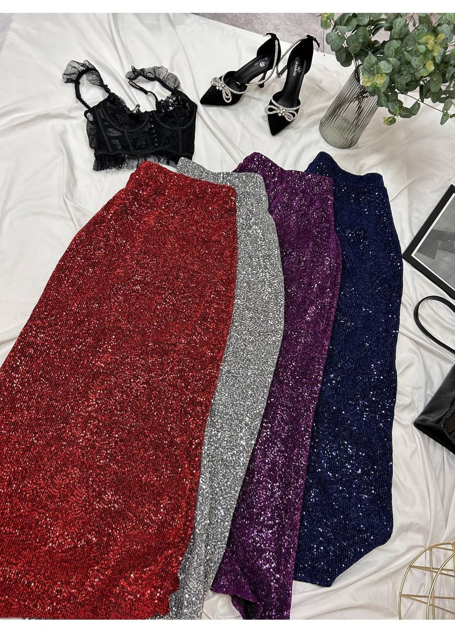 Красная праздничный, коктейльный, вечерний, кэжуал однотонная юбка No Brand