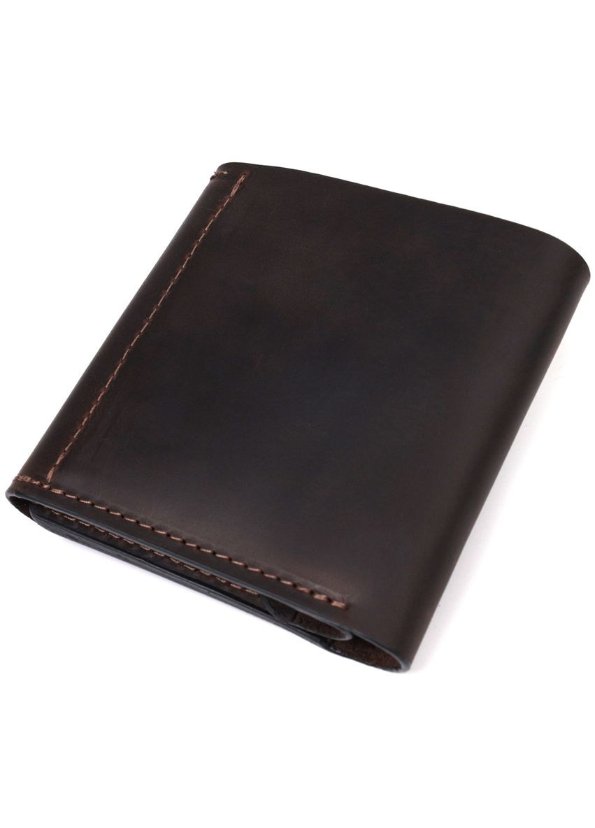 Чоловічий шкіряний гаманець з монетницею та потайною кишенею коричневий (sku_16810) No Brand (328218547)