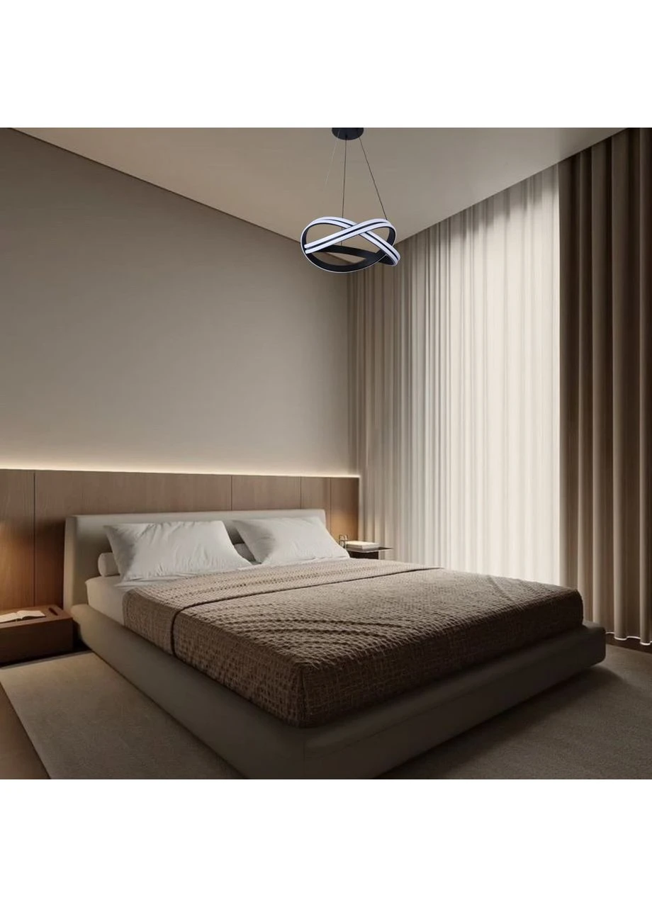 Підвісна led люстра 110W в чорному кольорі (87-78092 BK) No Brand (370071178)