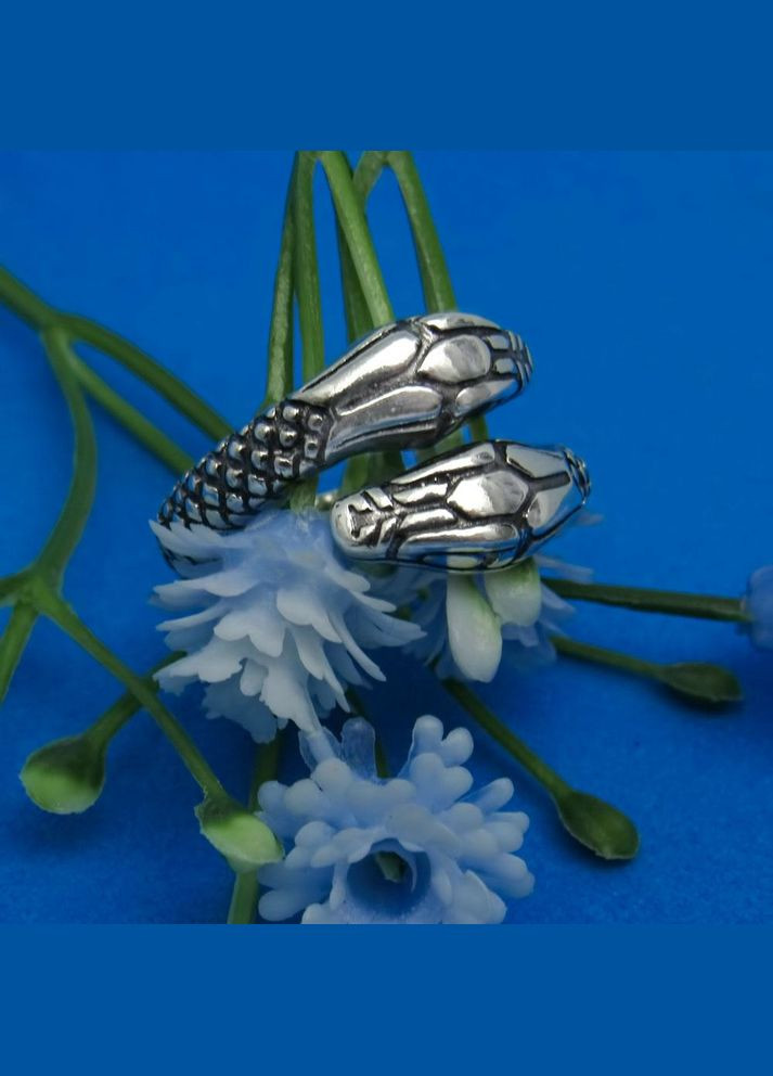 Срібна відкрита каблучка "Змія Амфісбена" 19 No Brand (350667375)