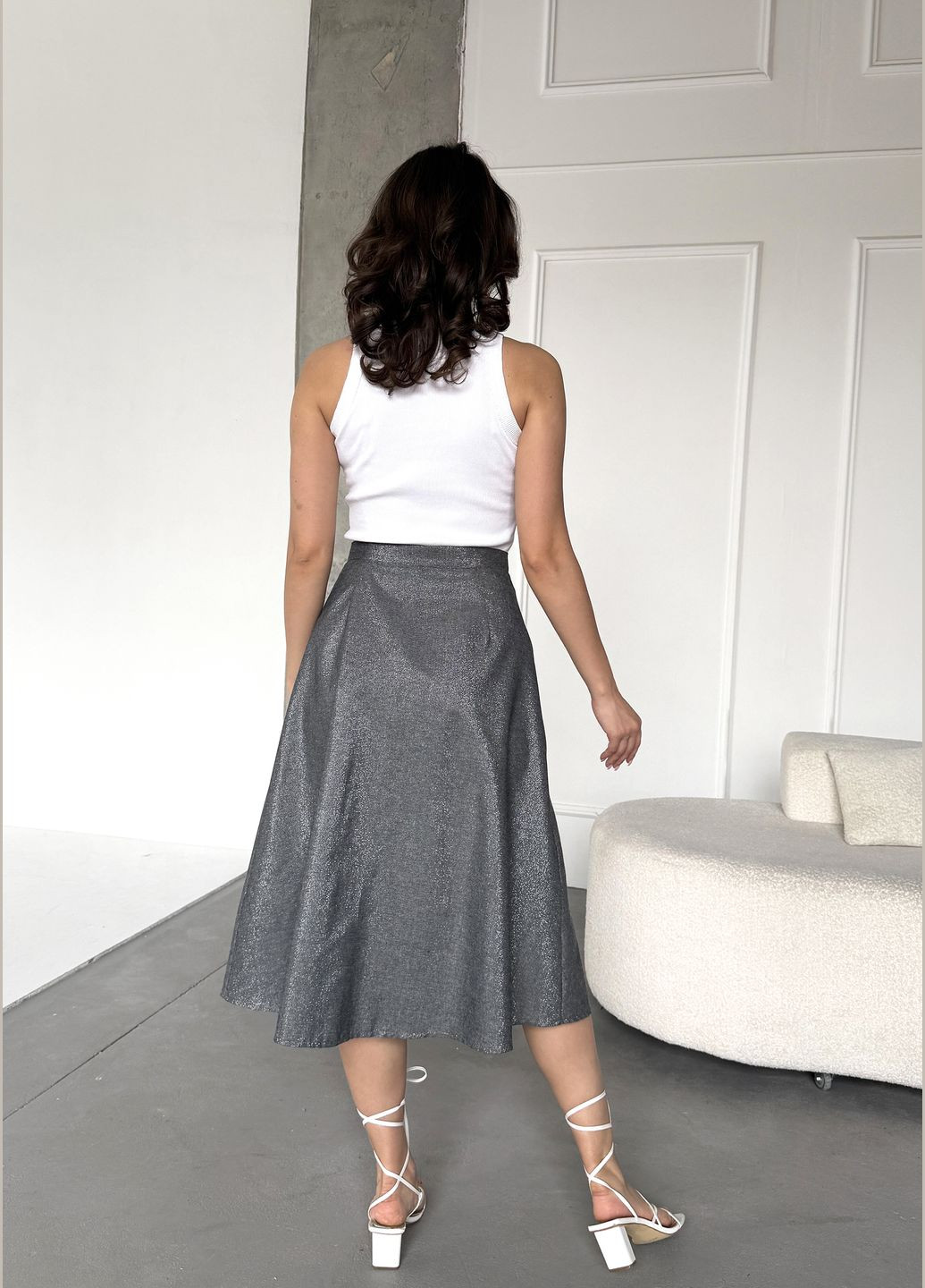Витончена стильна лляна спідниця з додаванням люрексової нитки INNOE Спідниця (326989384)