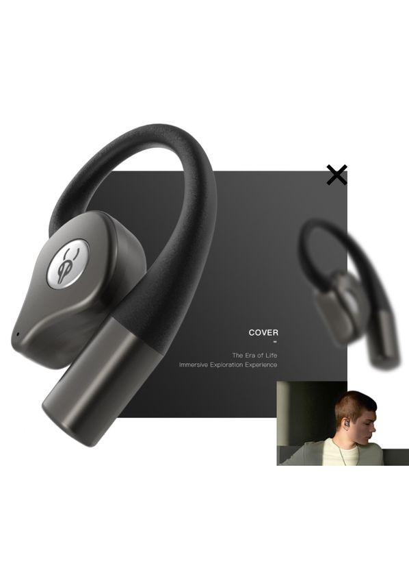 Спортивные Bluetooth наушники Q12 Ink Black открытого типа () Sabbat (315436127)