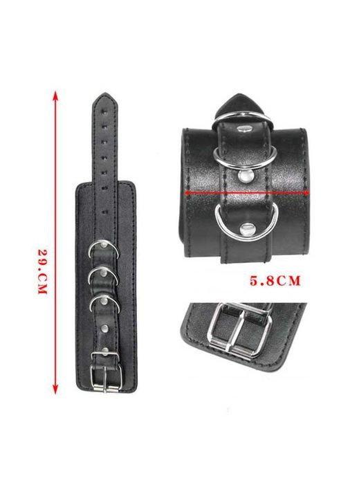 БДСМ шкіряні чорні наручники - Садо-мазо No Brand (368893223)