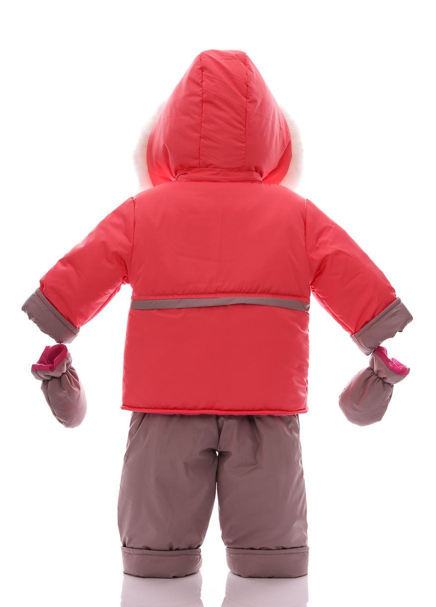 Красный зимний комбинезон для девочки на синтепоне ноль подстежка светло коралловый 86 см (28414) BABYKROHA