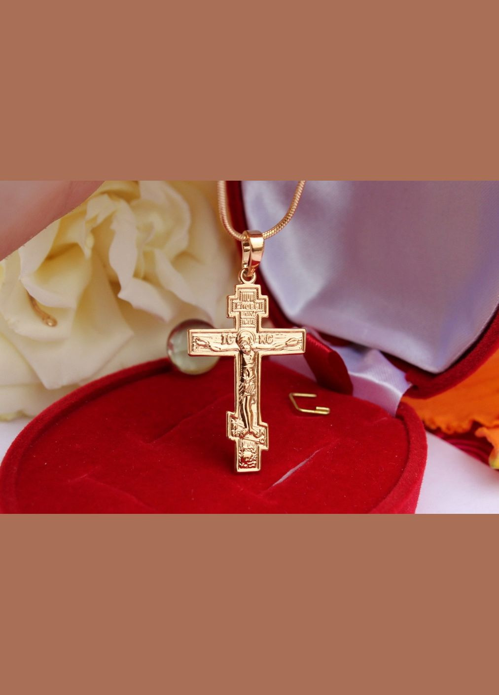 Крестик православный 3,3 см золотистый Xuping Jewelry (316433393)