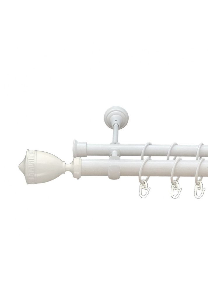 Карниз Афина металлический двухрядный открытый гладкая труба Арктис 25\19 мм 160 см (00-00010314) ORVIT (300280725)