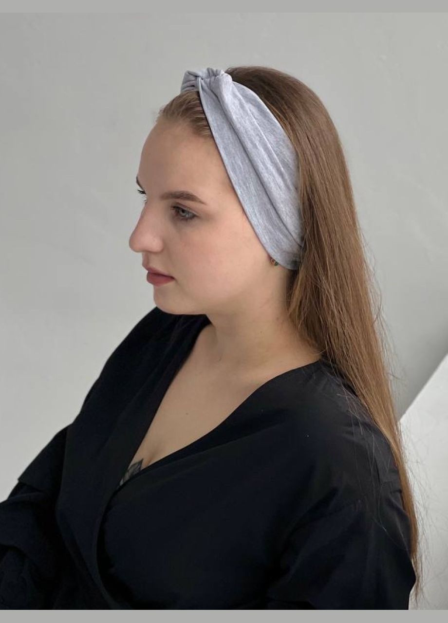Повязка чалма женская на голову универсальная светло серого цвета D.Hats (285710671)