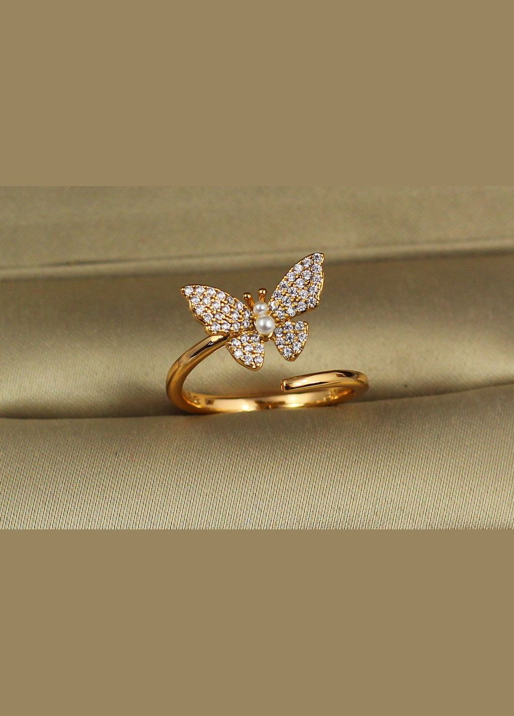 Кільце метелик із двома перлинами р 16+ золотисте Xuping Jewelry (316606909)