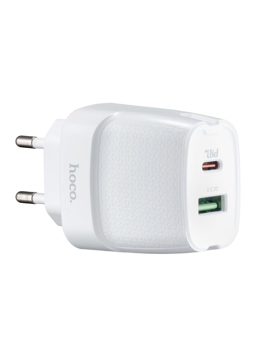 МЗП C85A Bright dual port PD20W + QC3.0 charger White Hoco (297456763)