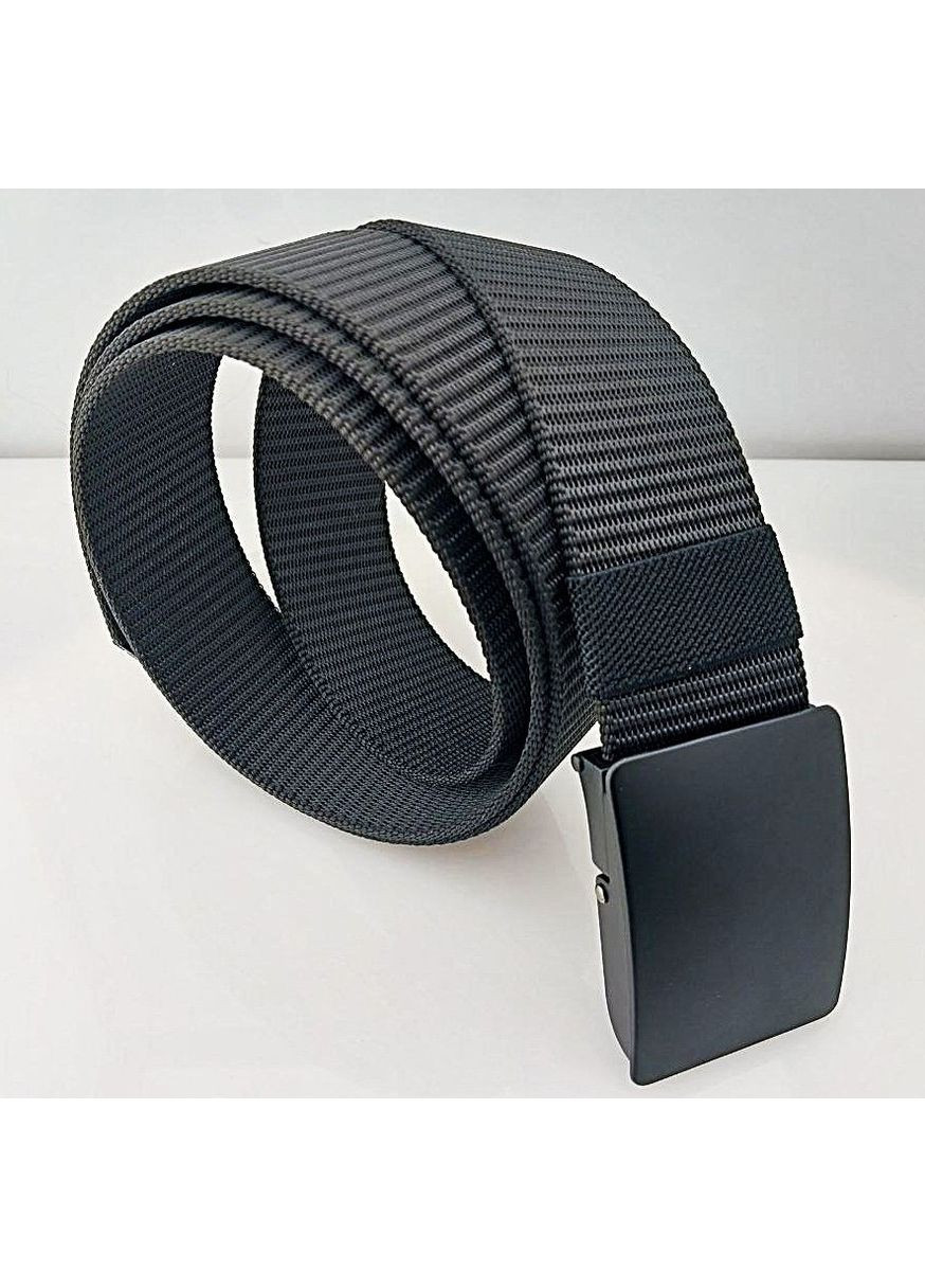 Текстильный ремень мужской черный 120 см No Brand (358935580)