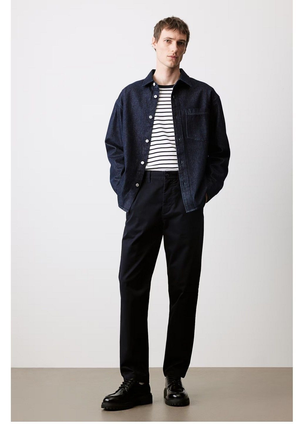 Черные кэжуал демисезонные брюки H&M