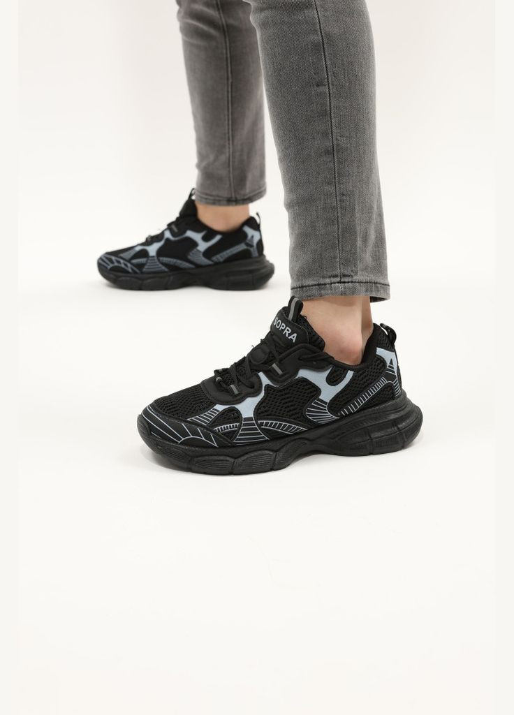 Черные демисезонные кроссовки 182457 Sopra