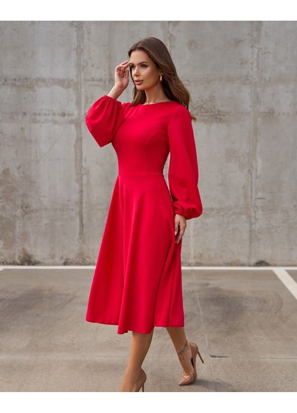 Красное деловое платья 14414 красный ISSA PLUS