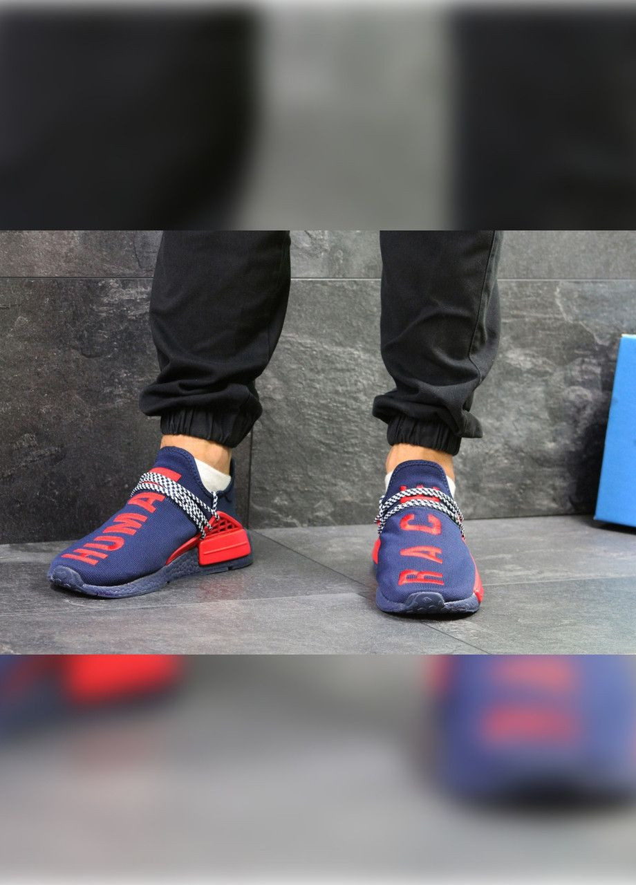 Синій Осінні сині з червоним демісезонні чоловічі кросівки No Brand