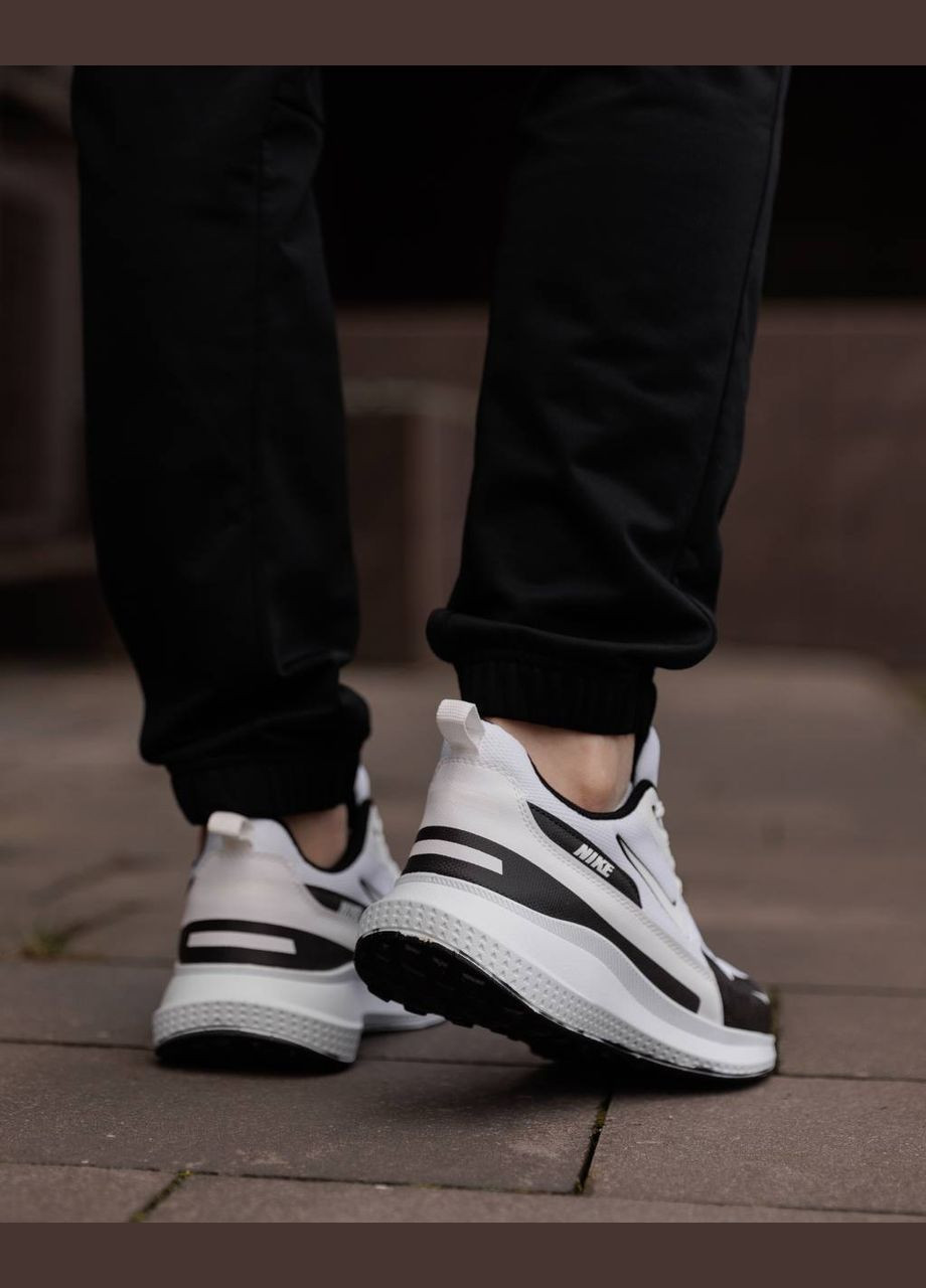 Черно-белые демисезонные мужские кроссовки No Brand