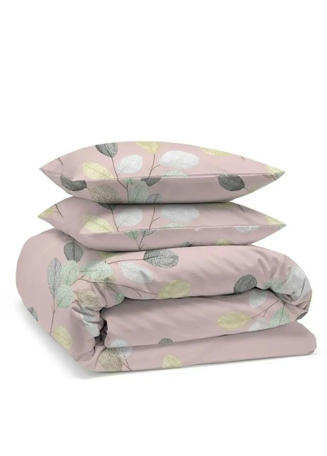 Фабрична бавовняна постільна білизна класу А Двоспальний Рожевий з сірим 175 х 210 (24585206-01) No Brand (348094887)