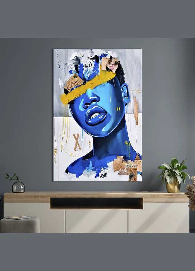 Картина в офис Абстракция девушка из синей кожей 51x34 см (2art_142) KilArt (380008004)