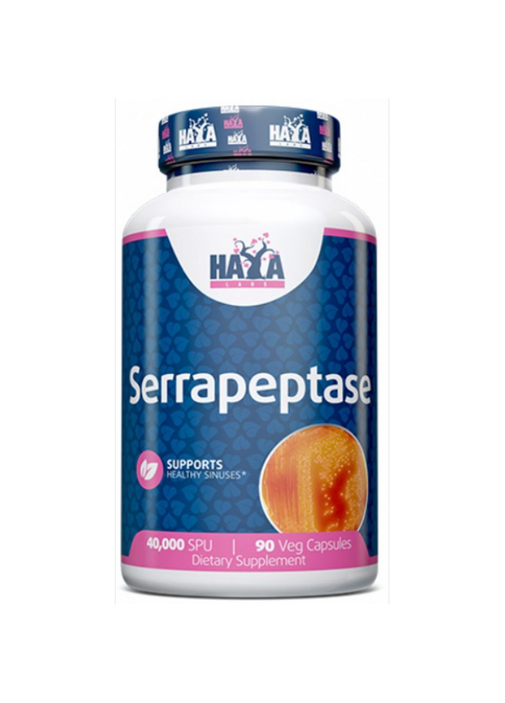 Натуральная добавка Serrapeptase 40000 SPU, 90 вегакапсул Haya Labs (293342917)