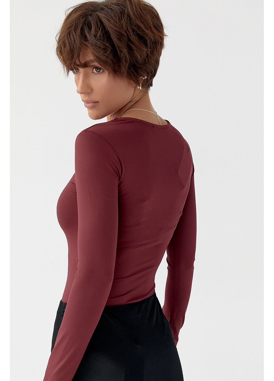 Эластичное однотонное боди - черный цвет Lurex (370601928)