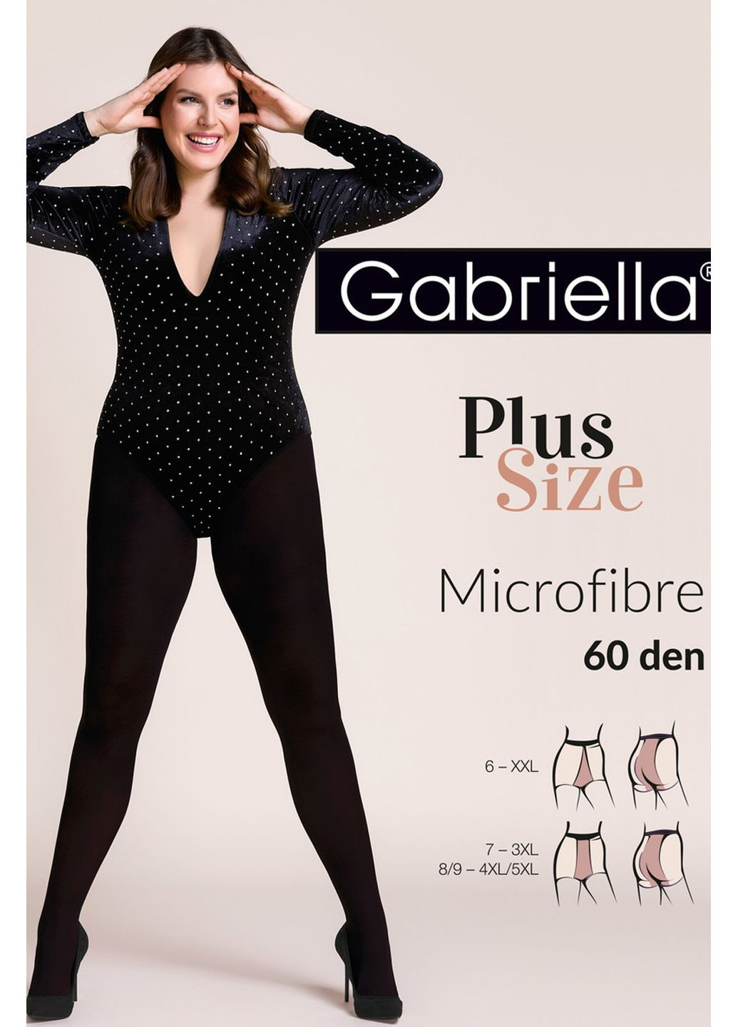 Колготки великого розміру Microfibre 60 Plus Size Gabriella (349500613)