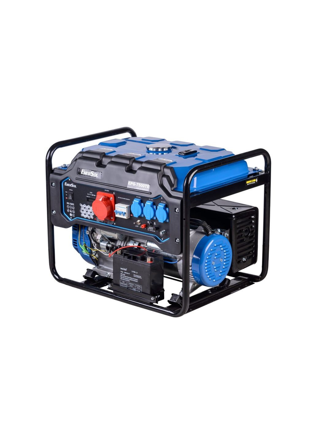 Бензиновый генератор EPG7500TE (7.5 кВт, 50 Гц, 230/400 В, 26 л) электростартер трехфазный (23112) EnerSol (286423074)
