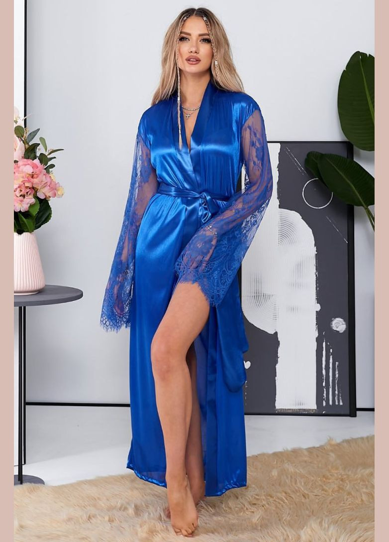 Пеньюар жіночий синього кольору Let's Shop (292630517)